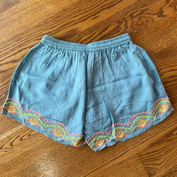 SOUTH MOON UNDER Embroidered Blue Shorts - Picture 2 of 6